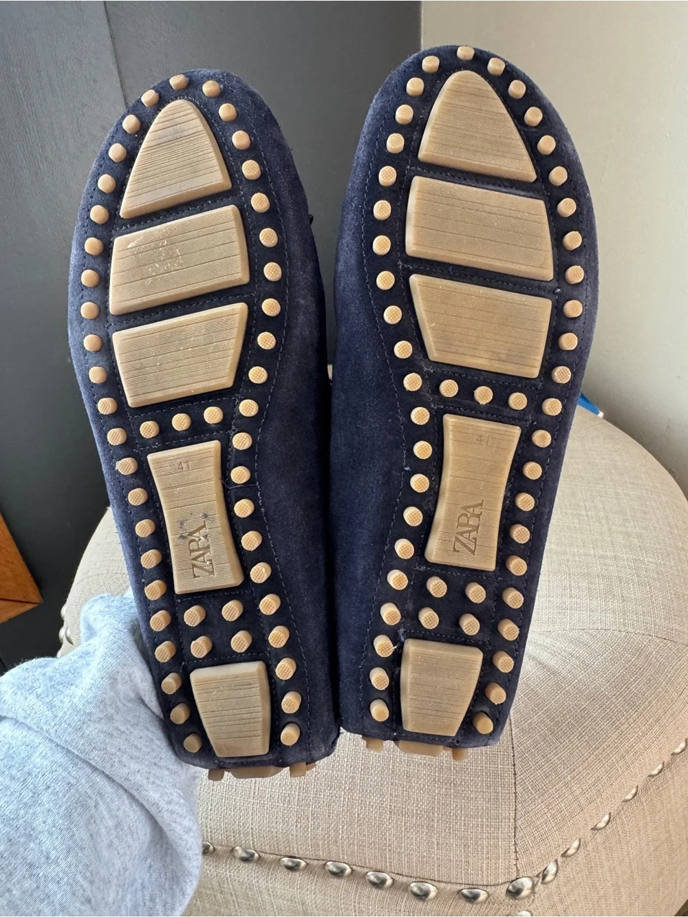 Zara Men's Split Suede Moccasins Size 8-8.5 EU 41